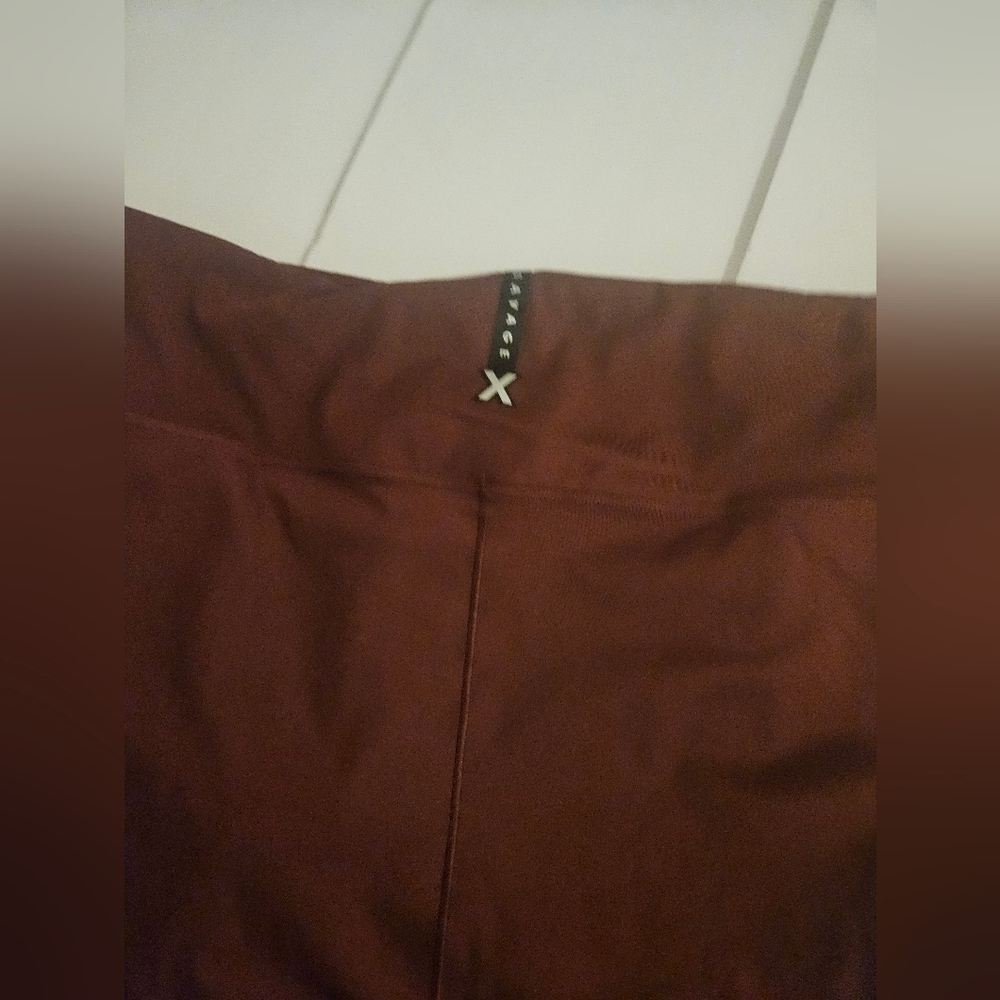 Savage X Fenty-Women's 3X Maroon Leggings Plus Size - Picture 8 of 9